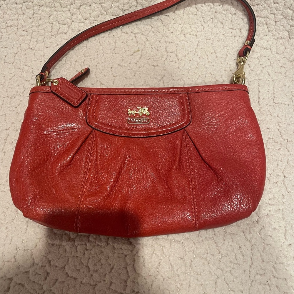 Coach Terracotta Ref Leather Large Wristlet